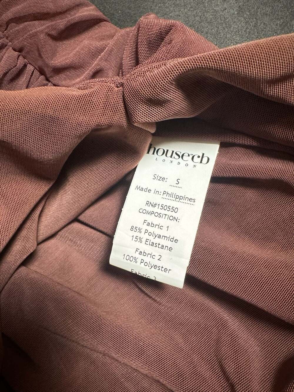House of CB Lulu Chocolate Ruched Mesh Maxi Dress Size S Regular Cup (A-C) - Picture 7 of 9
